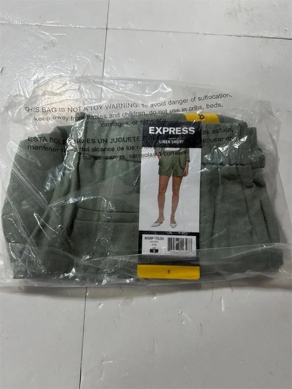 Express Linen Shorts Olive Green Size 8