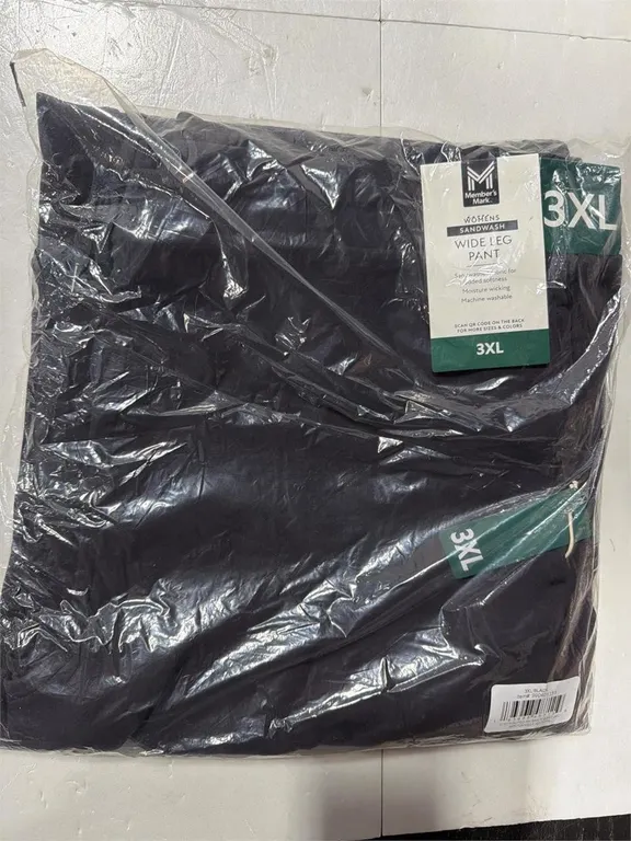 Sandwash Wide Leg Pants Black 3XL
