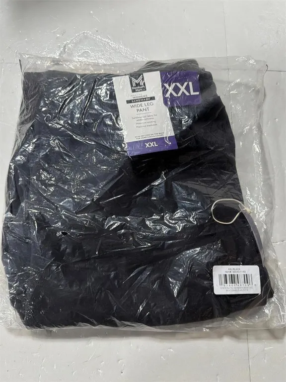 Sandwash Wide Leg Pants Black Size XXL