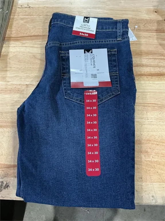 Mens Slim Fit Stretch Denim Jeans 34x30