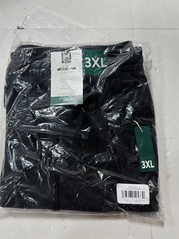 Mens Jogger Pants Black Size 3XL