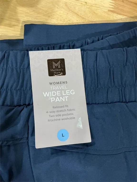 Travel Wide Leg Pants Blue Large