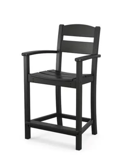 Polywood Gulf Shores Farmhouse Counter Arm Chair