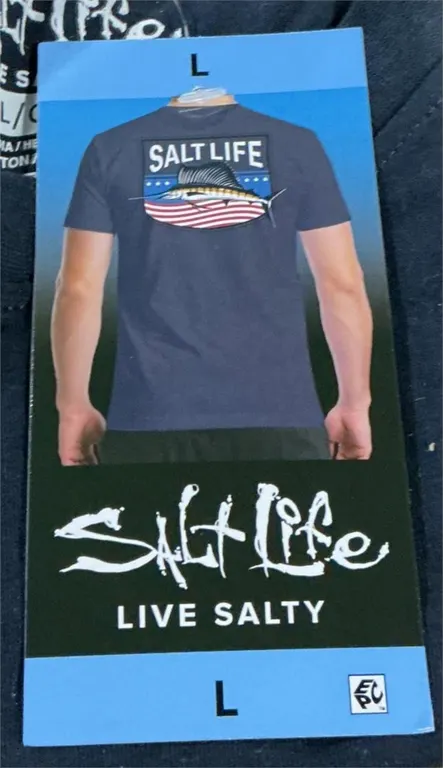 Salt Life Live Salty Graphic T-Shirt Navy Large