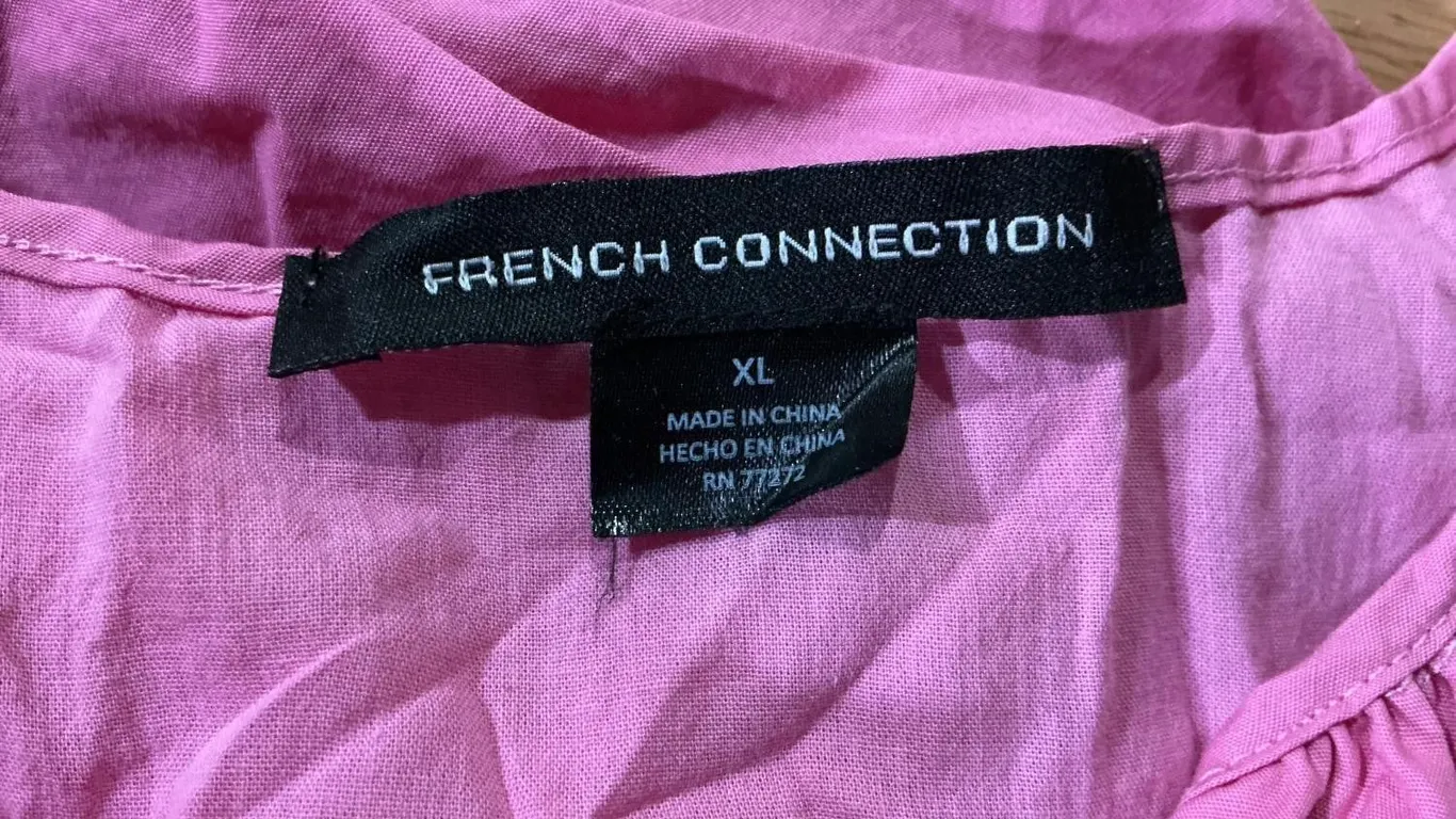 French Connection Embroidered Dress Pink Size XL