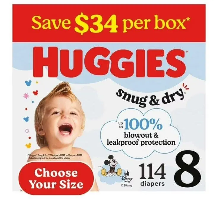 Huggies Snug Dry Diapers Size 8