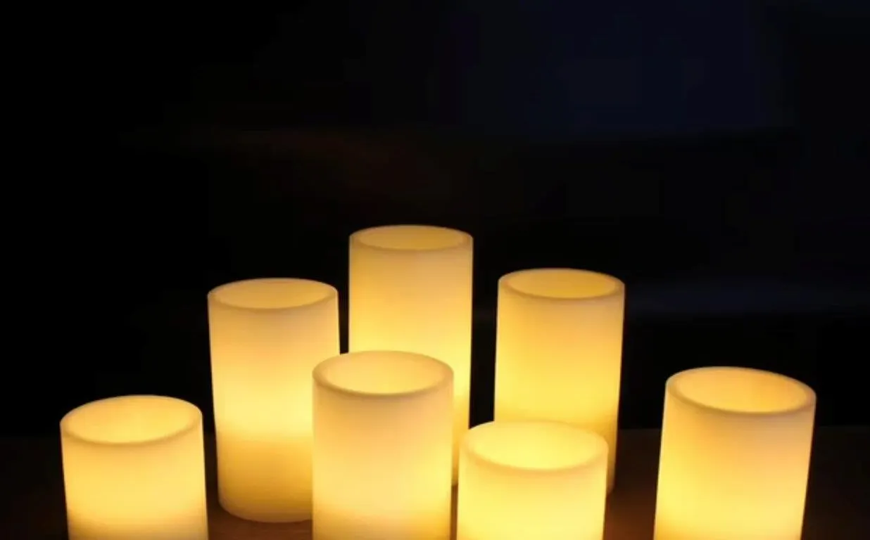 -Piece Flameless LED Wax Candles Ivory