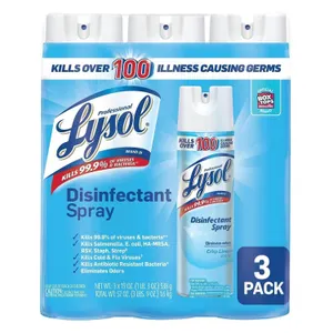 Lysol Disinfectant Spray Crisp Linen 19oz 3pk