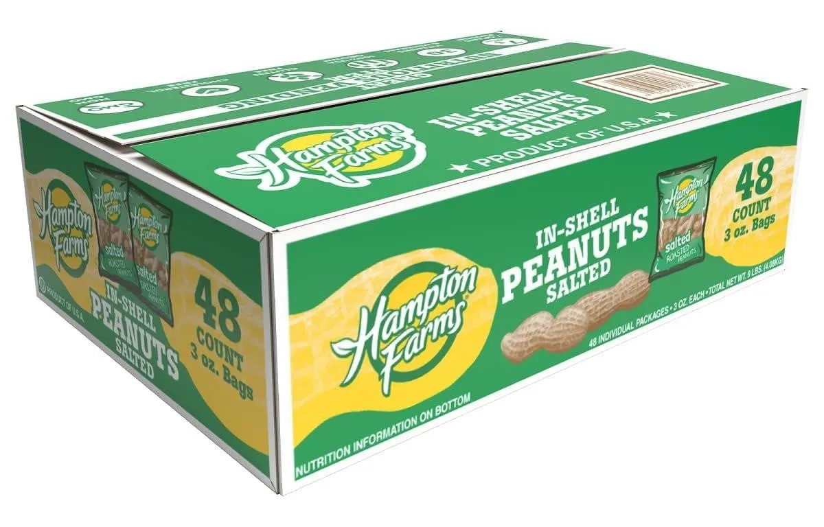 Hampton Farms Salted In-Shell Peanuts 3oz 48pk
