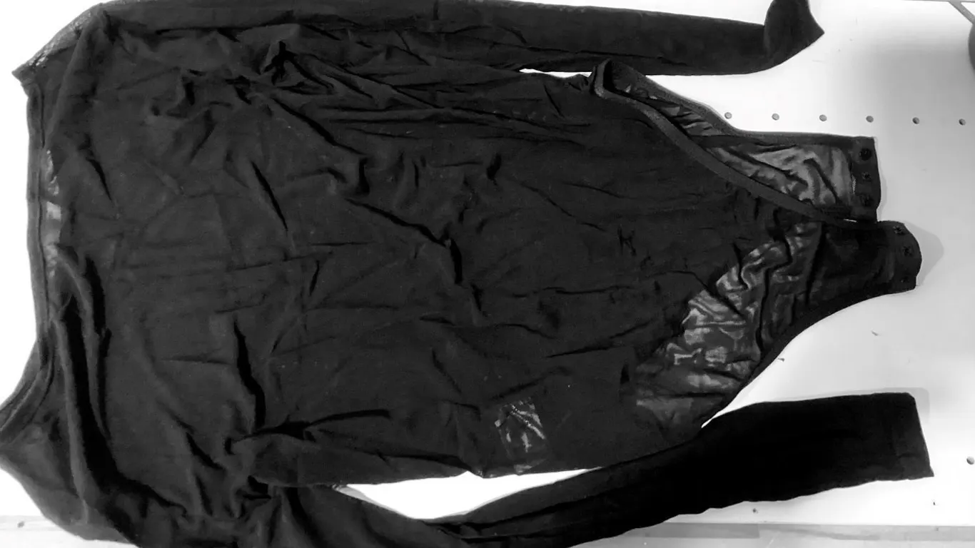 Womens Long Sleeve Mesh Bodysuit Black Size Small
