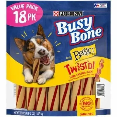Purina Busy With Beggin Twistd Dog Treats 18ct