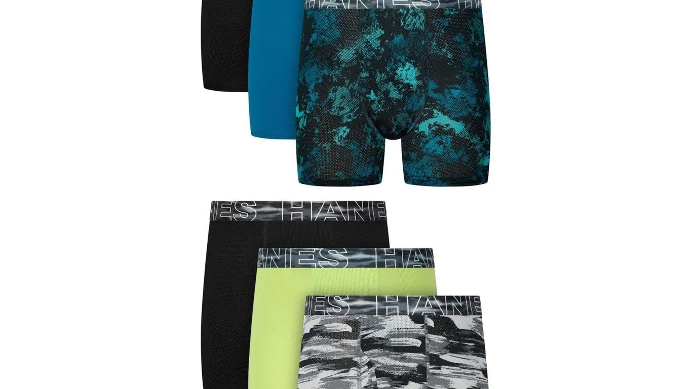 Hanes Boys Performance Boxer Briefs Medium 6pk