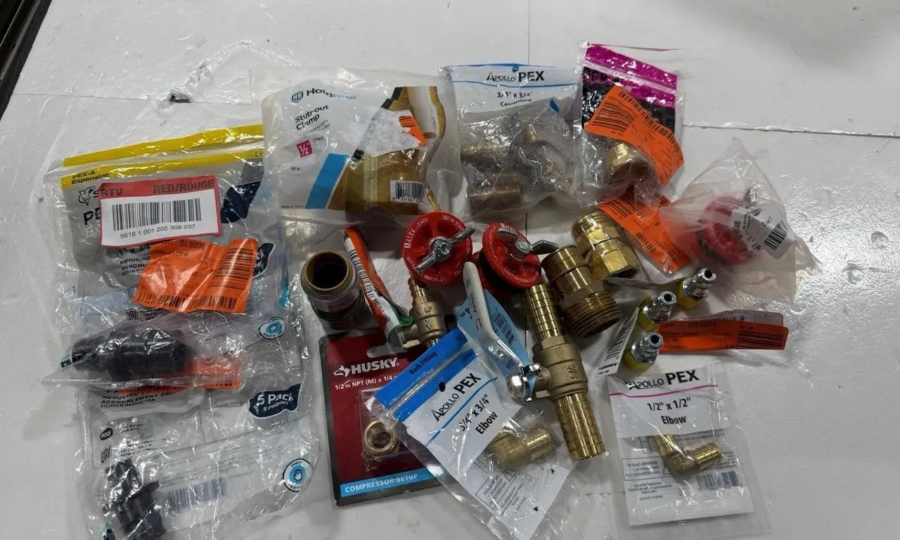 Mixed Lot Of Apollo PEX Husky Plumbing Supplies