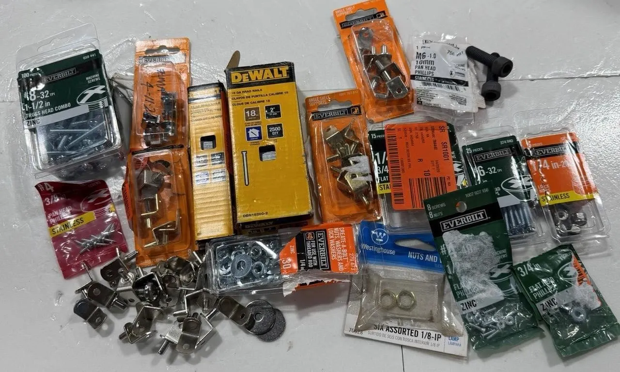 Mixed Lot Of DeWalt Everbilt Hardware And Nails