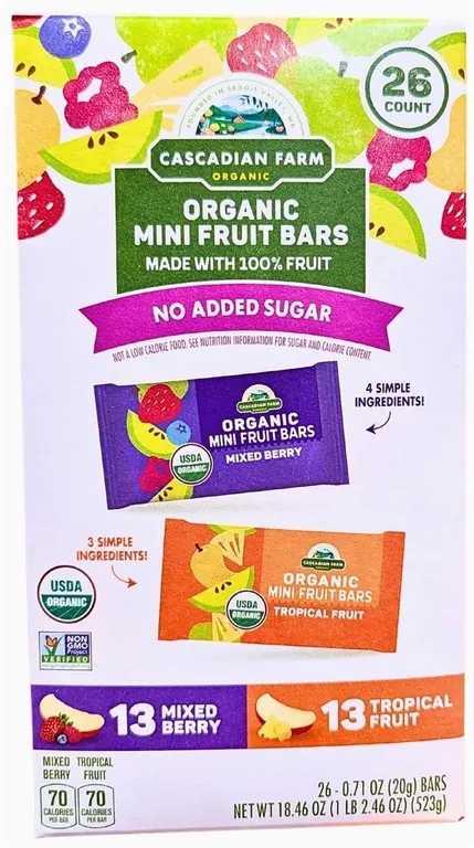 Cascadian Farm Organic Mini Fruit Bars 26ct