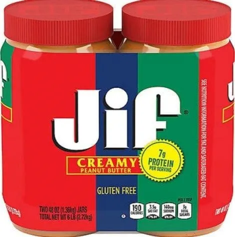 Jif Creamy Peanut Butter 96 oz Twin Pack