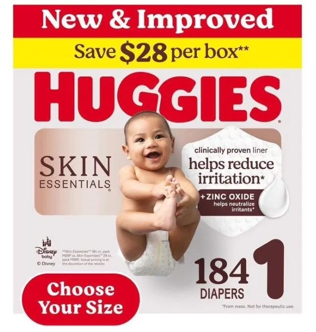 Huggies Skin Essentials Baby Diapers Size 1