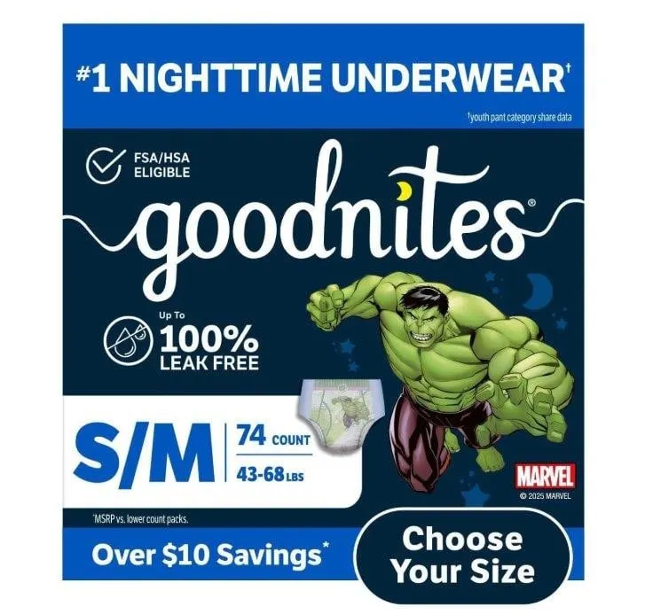 Goodnites Boys Nighttime Bedwetting Underwear SM
