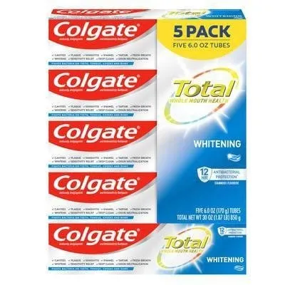 Colgate Total Whitening Gel Toothpaste 6oz 5pk