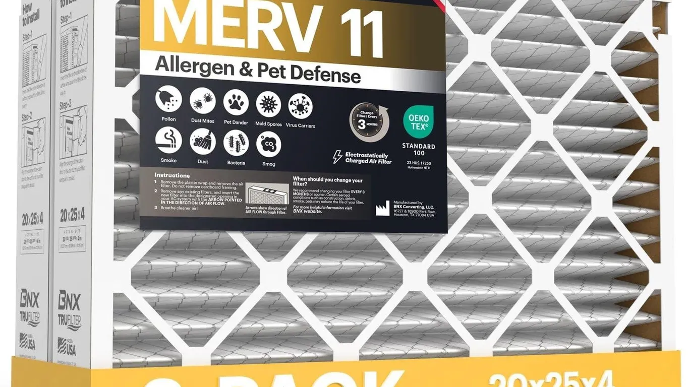 BNX 20x25x4 MERV 11 Air Filter 2-Pack