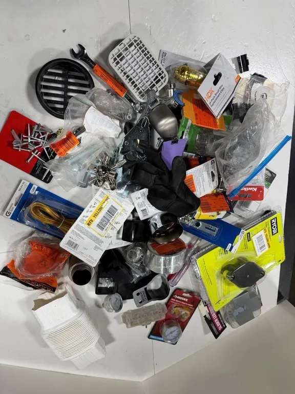 Mixed Lot Of Ryobi Kwikset Husky Hardware Tools