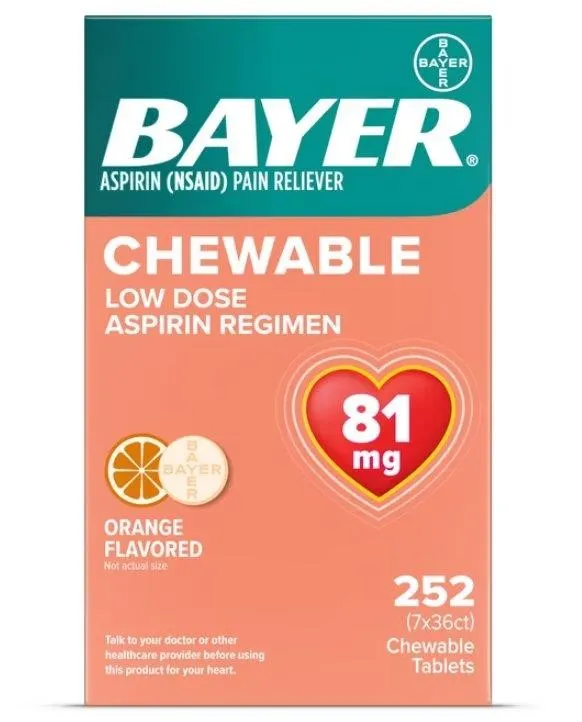 Bayer Low Dose Aspirin 81mg Orange 252ct