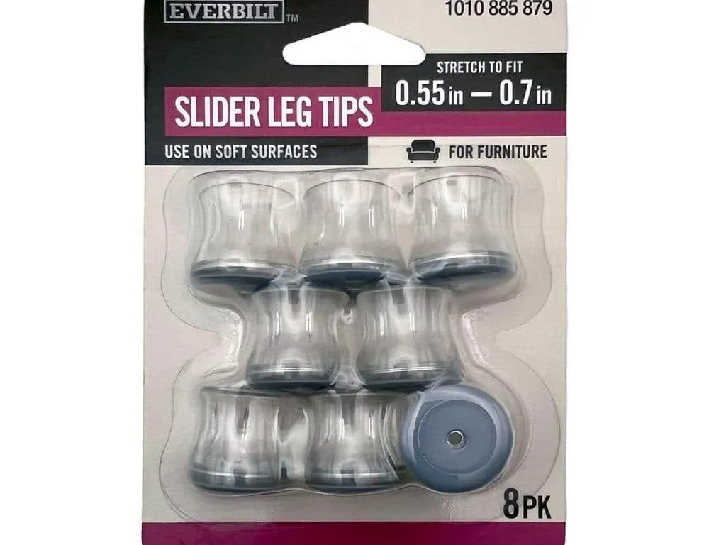Everbilt 41-H1016 Round Leg Tip Sliders 8pk