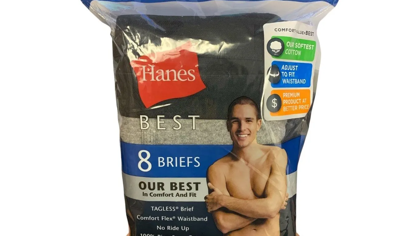 Hanes Briefs Mens Tagless Flex Waist L 8pk