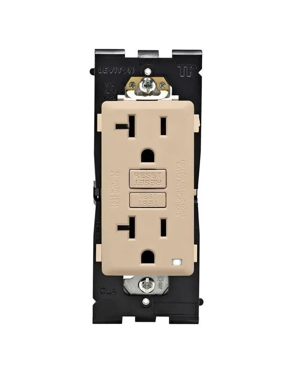 Leviton RGF20-DT GFCI Outlet 20 Amp Dapper Tan