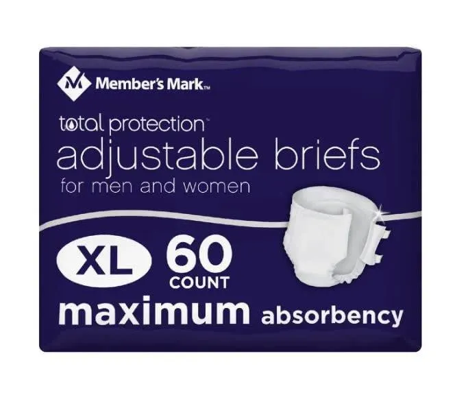 Total Protection Unisex Briefs XL 60ct