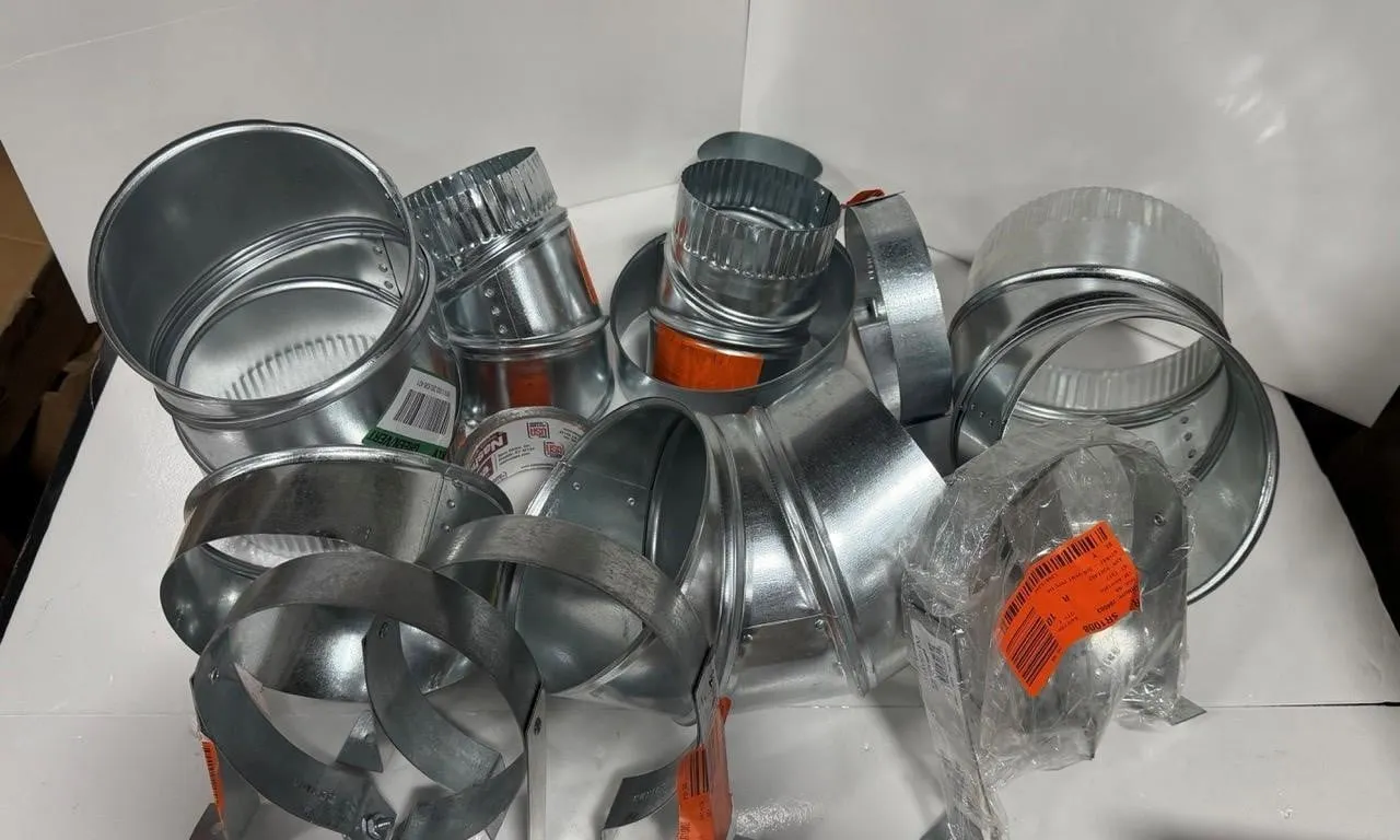 Mixed Lot Of HVAC Ducting And Mounting Hardware