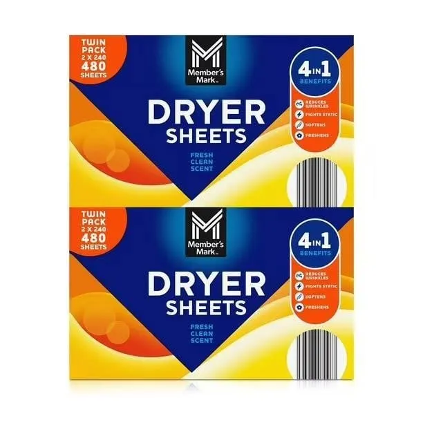 Fabric Softener Dryer Sheets Fresh Scent 480ct