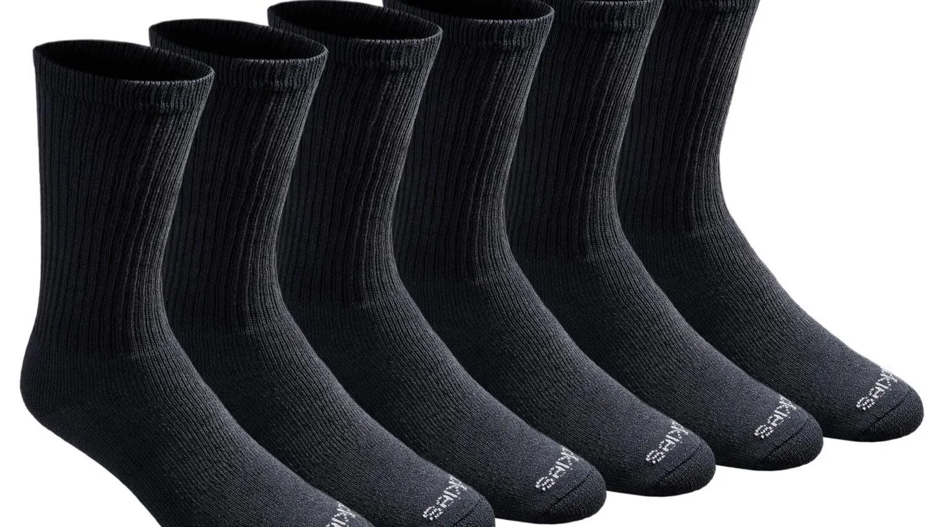 Dickies Crew Socks Medium 6 Pair Black