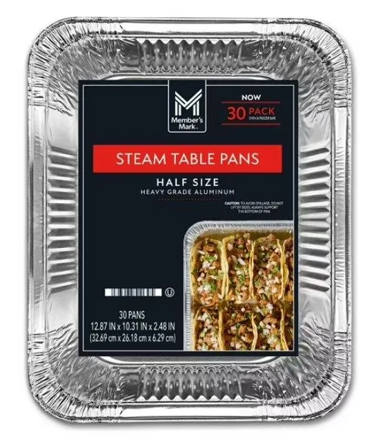 Half Size Aluminum Steam Table Pans 30ct