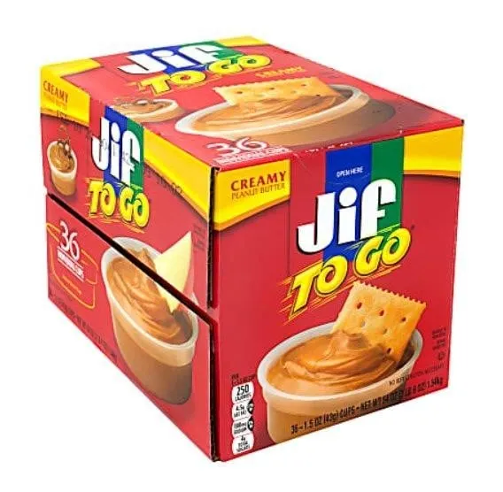 Jif Creamy Peanut Butter To Go 1.5 oz 36ct