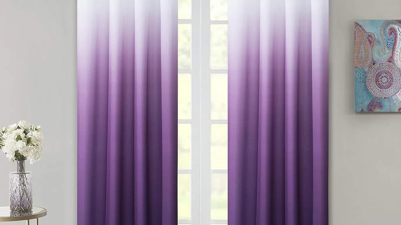 Dainty Home Ombre Curtains 40x84in 2pk Purple