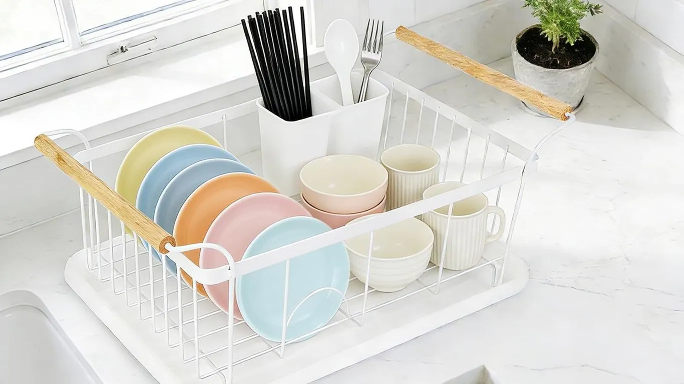 Fvellix Dish Drying Rack White Small