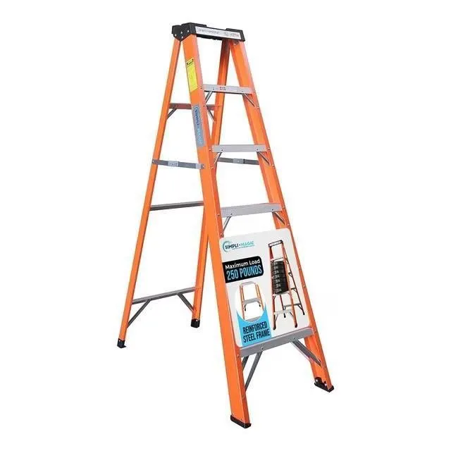 Simpli-Magic 6ft Fiberglass Step Ladder 250lb Cap