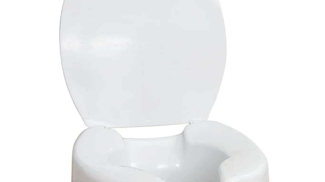 AquaSense Raised Toilet Seat with Lid 4 Inch