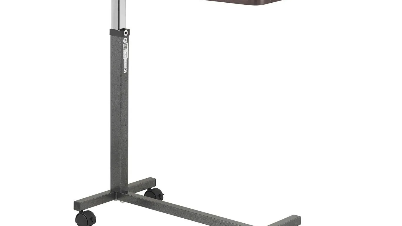 Drive Medical Overbed Table Adjustable Silver Vein