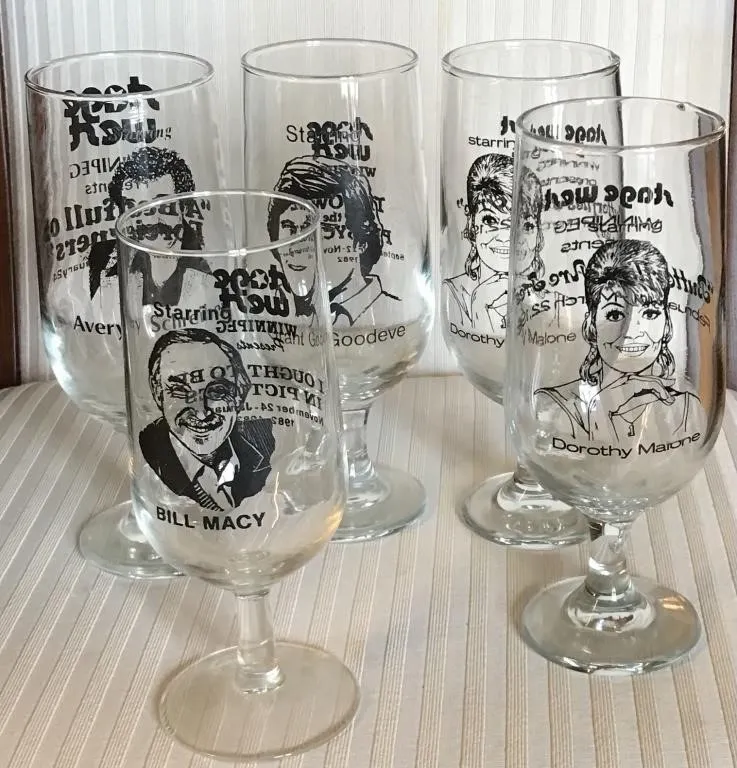 Vintage Stage Door Souvenir Cocktail Glasses