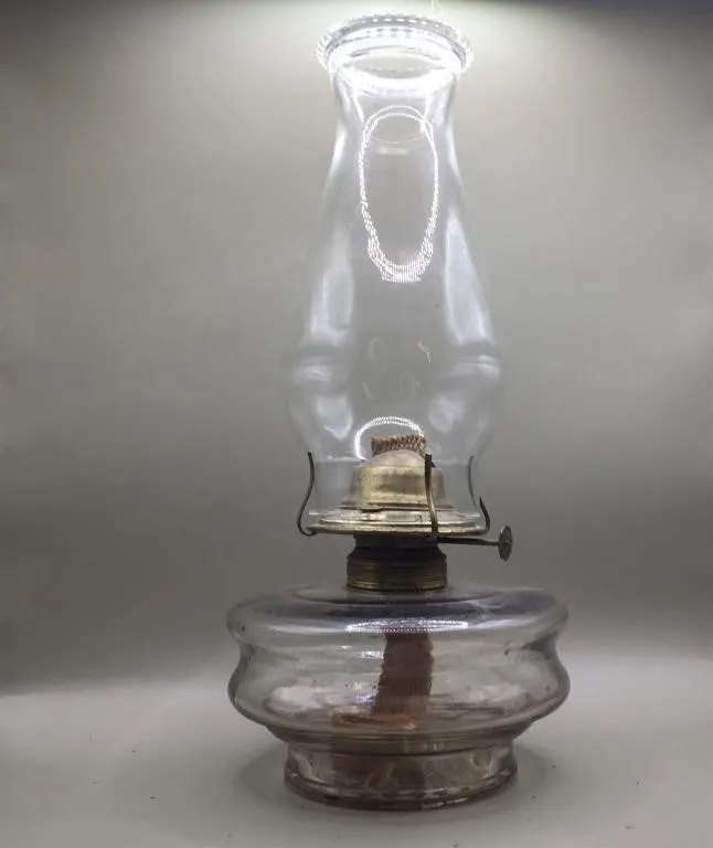 Antique 13� Coal Oil Lamp