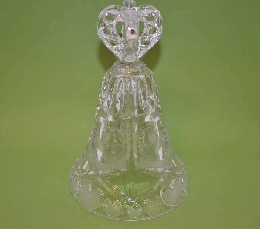 Vintage lead crystal bell featuring a frosted