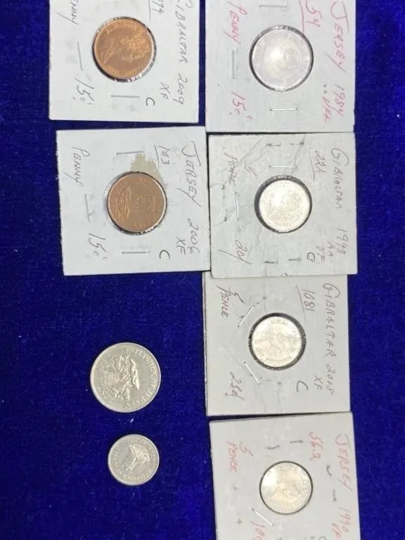 Jersey & Gibraltar Coin Lot, Pennies & Pence