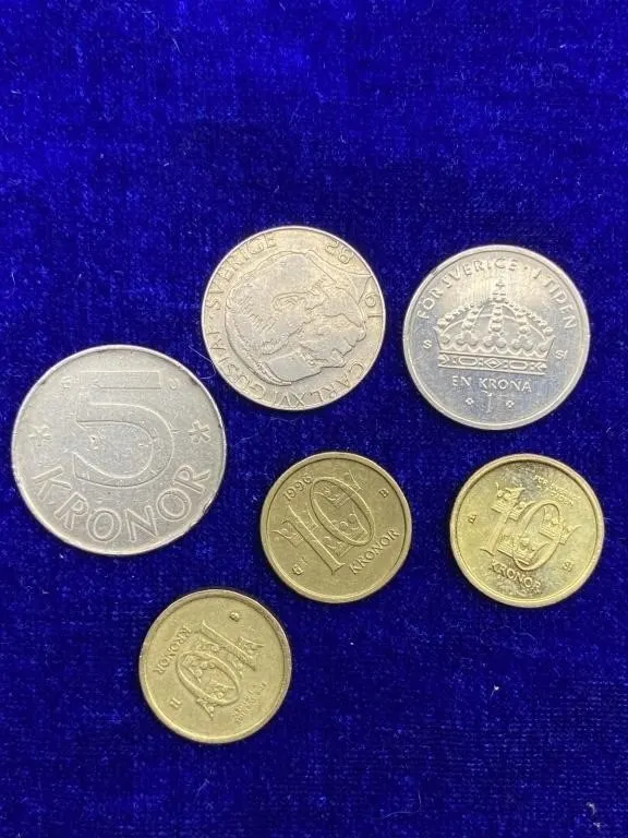 Sweden Kronor Coin Lot (7 Coins)