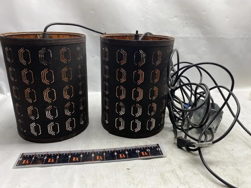 Pair of Cut-Out Pendant Light Fixtures