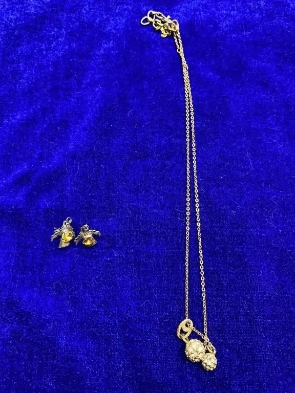 Necklace & Angel Bell Charm Earrings