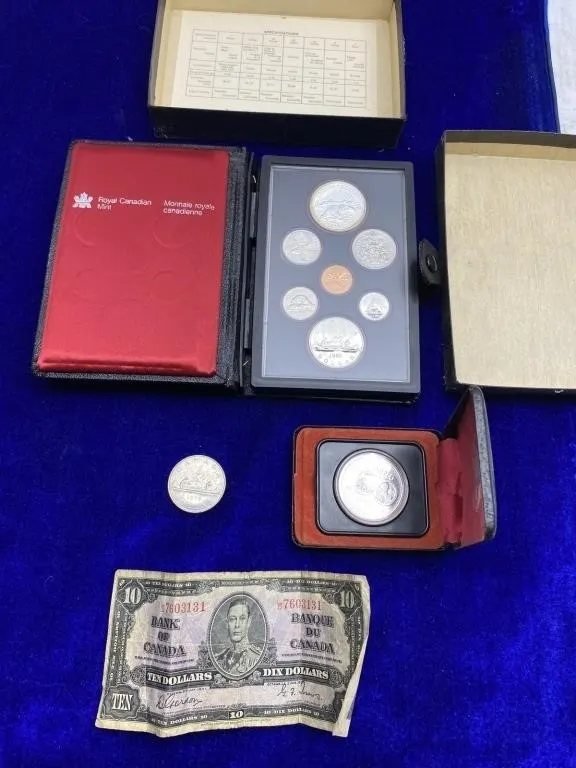 1980 Canada Mint Set, Winnipeg Dollar & 1937 $10