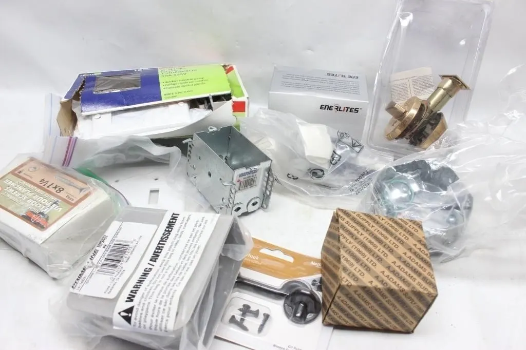 Mixed hardware, electrical & plumbing supplies lot