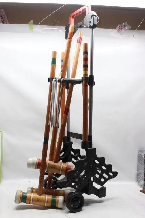 Croquet Set with Stand, Mallets, Wickets & Stakes